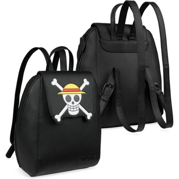 ?Women Teens Black One Piece Mini PU Leather Adjustable Strap Kawaii Travel Bag